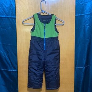 London Fog boys 3T green and blue snow bib